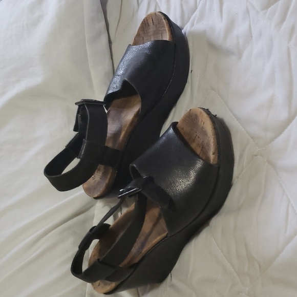 KorkEase Shoes Korkease Black Platform Wedge Sandals Size 8 Poshmark